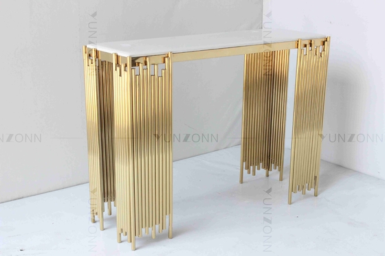 Röhrenförmige moderne weiße und Goldtisch- für Systemkonsolewandschrank-Regal-Luxusmöbel
