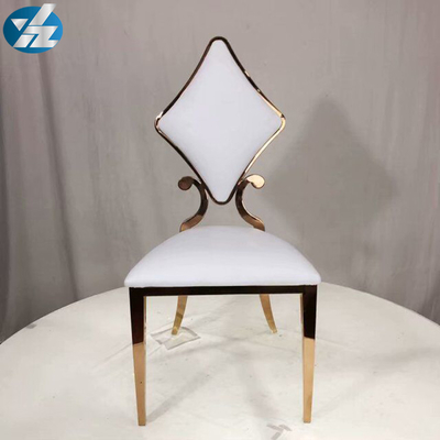 Luxus-50X55X107 SS Diamond Wedding Golden Dining Chair Soem-Weiß