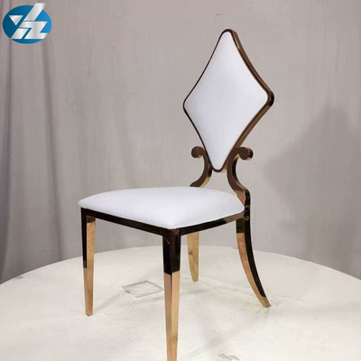 Luxus-50X55X107 SS Diamond Wedding Golden Dining Chair Soem-Weiß