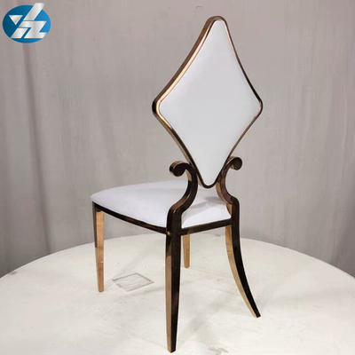 Luxus-50X55X107 SS Diamond Wedding Golden Dining Chair Soem-Weiß
