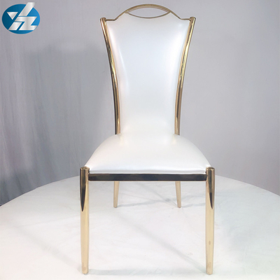 Hochzeits-Bankett-Stuhl Chromes SS polsterte Goldesszimmer-Stuhl
