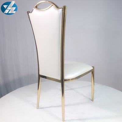 Hochzeits-Bankett-Stuhl Chromes SS polsterte Goldesszimmer-Stuhl