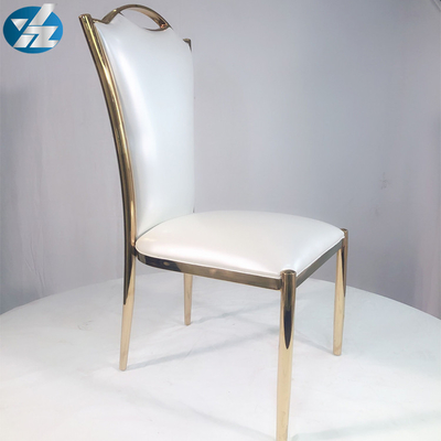 Hochzeits-Bankett-Stuhl Chromes SS polsterte Goldesszimmer-Stuhl