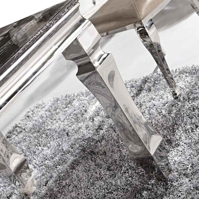 Marmormodernes Luxus Speisetisch prismatische Sitzer-Hauptmöbel-Silber des Tischbein-8