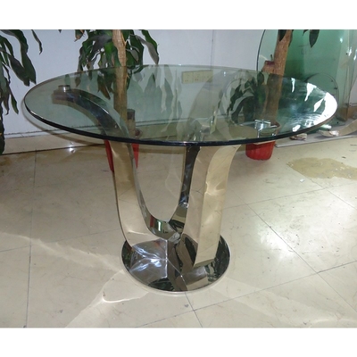 Antikes bezauberndes silbernes modernes Luxus Speisetisch Speisetisch der Glasplatte-D150XH75