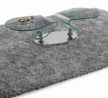 Spinnendes Tabellen-Edelstahl-Basis-Kaffee-Seitentabelle Glassoem