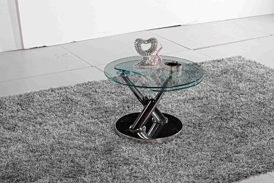Metallhaltige kleine Seitentabelle der runder Glastisch-Spitzen-stilvolles Tee-Tabelle-X