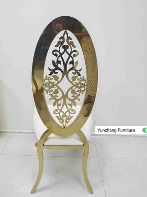 Ellipsen-hohe hintere goldene Hochzeit, die Stuhl mit Blume Soem speist