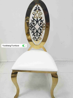 Ellipsen-hohe hintere goldene Hochzeit, die Stuhl mit Blume Soem speist