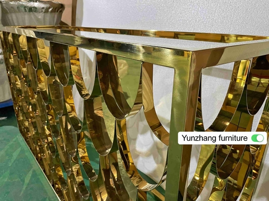 Goldfarbmetallbartisch-Tisch für Systemkonsole 150cmx40cmx80cm 201SS