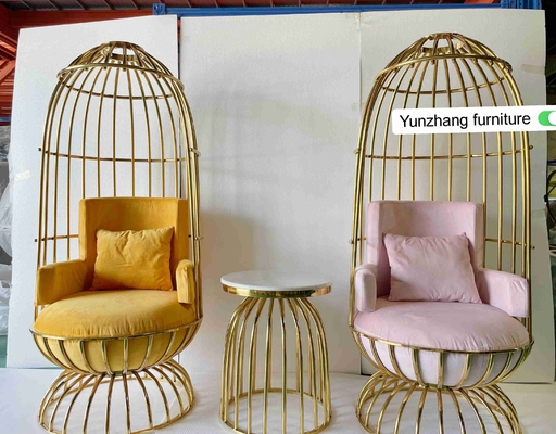 Bequemer Metallgoldbirdcage-Stuhl-Edelstahl für Hotel-Bankett