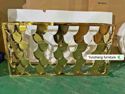 Goldfarbmetallbartisch-Tisch für Systemkonsole 150cmx40cmx80cm 201SS