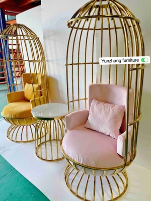 Bequemer Metallgoldbirdcage-Stuhl-Edelstahl für Hotel-Bankett