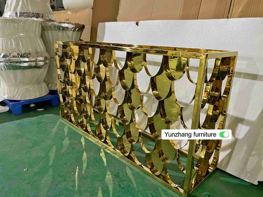 Goldfarbmetallbartisch-Tisch für Systemkonsole 150cmx40cmx80cm 201SS