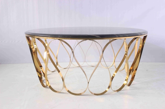 Luxusseitentabelle stellte Couchtisch-Mitte-Tabelle mit Marmorplatte-Wohnzimmer ein