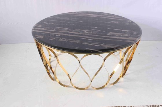 Luxusseitentabelle stellte Couchtisch-Mitte-Tabelle mit Marmorplatte-Wohnzimmer ein