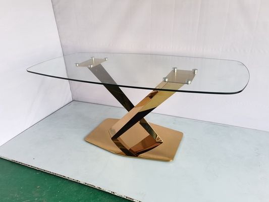 Guter Preis Hochzeit importierte Goldmetallbasis Spiegelglas-Tisch mit Kristall Online