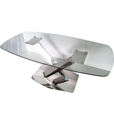 Guter Preis Glas-Esstisch-Restaurant aus Edelstahl Esszimmer-Sets Tisch und Stühle Online