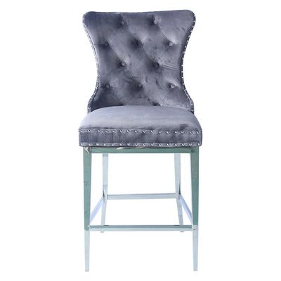 Guter Preis Curve Restaurant Barstuhl Samtbezug Bequemer Sitz mit Schnallenrücken Online