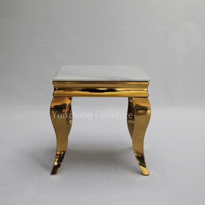 Guter Preis Goldmetallfuß-weißer Marmortabellen-Kratzer beständiger Sofa Decorated Table Online