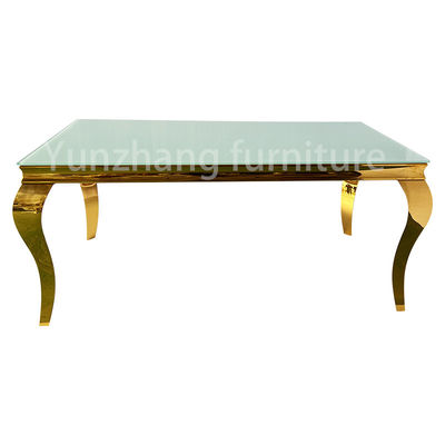 Guter Preis Rechteck formen Esszimmer-Edelstahl-Tabelle mit Marmorplatte Online