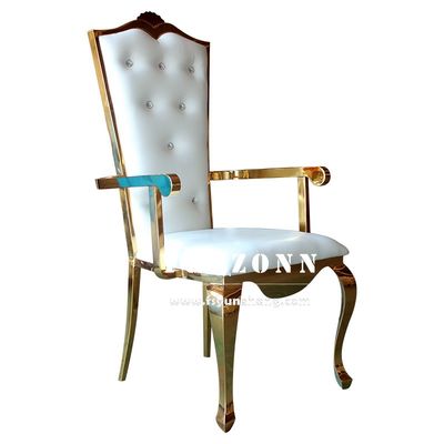 Guter Preis Eleganter, starker Hochzeitsbankettstuhl mit goldenem Rahmen für Empfang und Veranstaltung Online