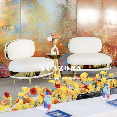 Hochwertiges modernes Design-Sofaset mit Edelstahlrahmen und Samtstoff für das Wohnzimmer