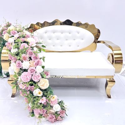 Goldener Edelstahl Sonnenblumen-Rückensofa mit anpassbarer Größe für Wohnzimmer und Hotel