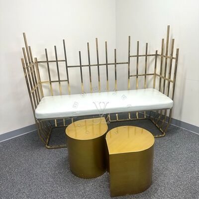 Guter Preis Luxuriöser königlicher Thronstuhl für Braut und Bräutigam, moderner Edelstahl-Hochzeits-Esszimmerstuhl, stilvoller Stahl-Braut- und Bräutigam-Thron Online