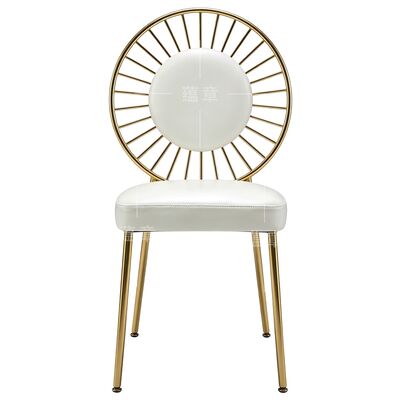 Guter Preis Großhandel mit runder Rückenlehne, Edelstahl-Hochzeits-Luxus-Event-Stuhl Online