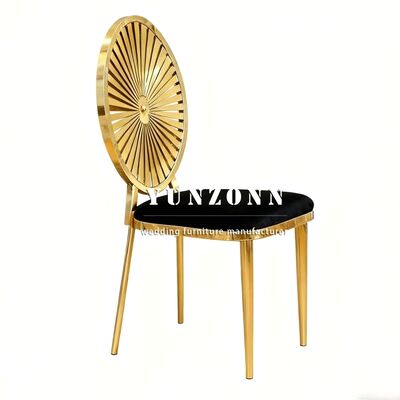 Guter Preis Goldene Hochzeit Stuhl Stapelbarer Esszimmerstuhl für Hotel Hochzeit Bankett Hochzeit Möbel Edelstahl Rahmen Stuhl Online