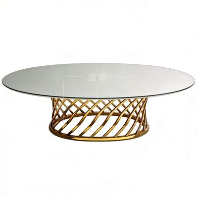 Guter Preis Gute Qualität Spiegel Glasoberfläche mit Edelstahlrahmen Ovaltisch für Hochzeit Essen Bankett Party Online