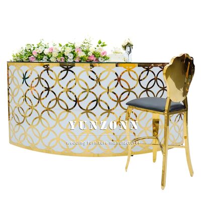 Guter Preis Goldmuster Beliebtes Neues Design Hoher Bartisch Luxus Bartisch Edelstahl für Pub Hochzeit Online