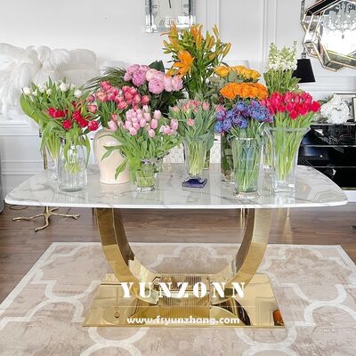 Guter Preis Moderner Luxus U-förmiger Esstisch und Stühle aus Edelstahl für Wohnzimmer oder Veranstaltungen & Hochzeiten Online