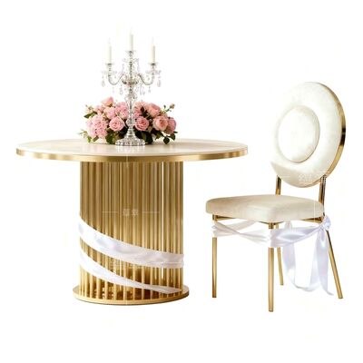 Guter Preis Moderne Luxus Gold Hochzeitstisch Neueste Edelstahl Runde Beistelltisch für Indoor/Outdoor Hotel & Hochzeit Möbel Online