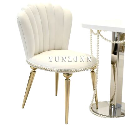 Guter Preis Großhandel Luxus PU-Leder Hochzeitsstuhl Speisestuhl Edelstahl Gold Hochzeitsstuhl Hotelstuhl für Event Party Online