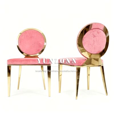 Guter Preis Fabrik-Angebot rosa und goldene Edelstahl-Stapelstühle Gold Luxus Louis Event-Bankett-Hochzeitsstühle für Veranstaltungen Online
