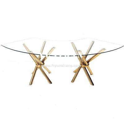 Guter Preis Mehrfachauswahl Kreis Rechteck Ellipse Schlangenlinien Edelstahl Esstischgestell Hochzeitstische zu verkaufen Online