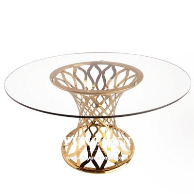 Guter Preis Deluxe Hotelmöbel Runde Kreisspiegel Glas Edelstahl Moderne Esstischgarnitur Online