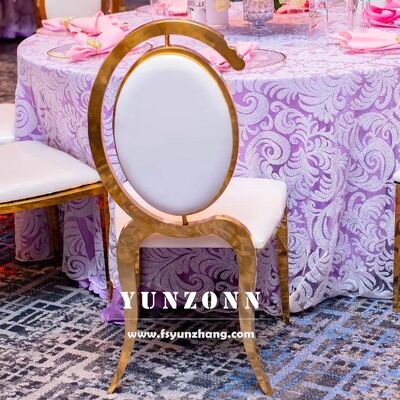 Guter Preis Einzigartiger Hochzeitsstuhl für Dekoration Luxus-Hochzeiten Hochzeit De mit Gold Edelstahl Bein und C-Form Oval Rücken Online