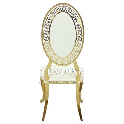 Guter Preis Großhandel Bankettstuhl mit Muster Fancy High Back Modern Hochzeitsdekoration Edelstahlstuhl für Hotelzimmer Online