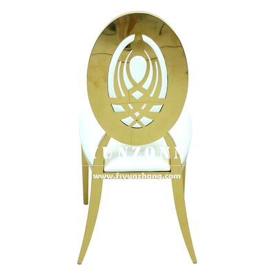 Guter Preis Gold Royal Hotel Veranstaltung Hochzeit Gewerbemöbel 304 Edelstahl Stuhl mit ovaler Rückseite Blumengestaltung Online