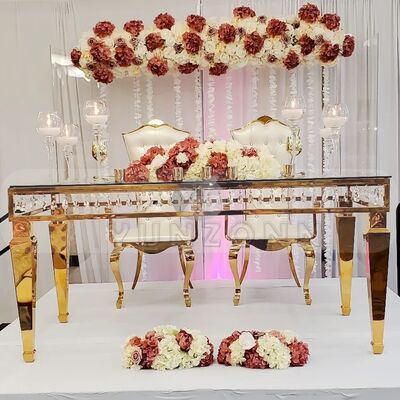 Guter Preis Luxuriöse quadratische Esstische mit Edelstahlrahmen & Kristall-Dekor für Hochzeiten und Hotels – für elegante Veranstaltungen Online