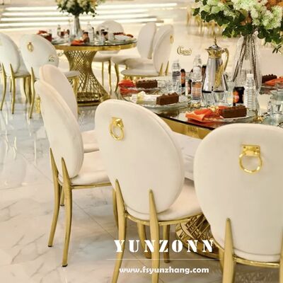 Guter Preis Bankettsaal Runder Rücken Samt Gold Edelstahl Restaurant Hochzeitsveranstaltungen Stuhl Online