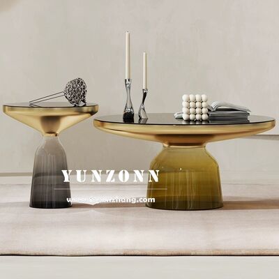 Guter Preis Nordic Luxury Simple Design Runder Glasseitentisch Moderne Wohnzimmermöbel für Zuhause und Hotel zum Essen und Hochzeiten Online