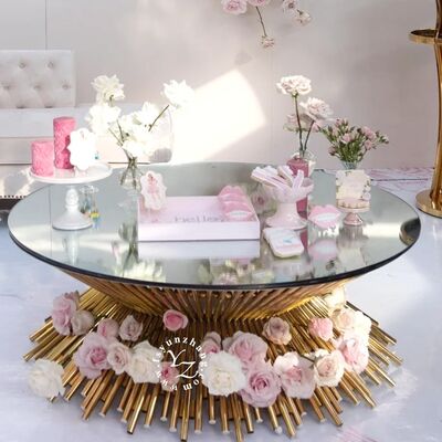 Guter Preis Divine Luxury Coffee Table mit Drahtmetallbasis und Spiegel Top Designer Wohnzimmermöbel und Wohnkultur Online