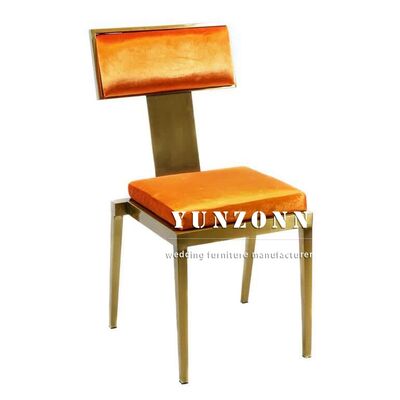 Guter Preis Luxuriöser Bürste aus Edelstahl für muslimische Veranstaltungen Einfaches Design Samt Bankettstuhl für Hochzeitsrestaurants Online