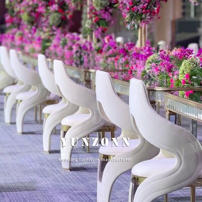 Guter Preis Moderner kreativer Design-Esstischstuhl aus Edelstahl mit Stoff für Hotel, Hochzeit, Restaurant, Außenbereich Online