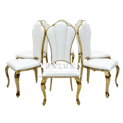 Guter Preis Luxuriöse Eventmöbel Edelstahl Gold Stapelbare Event-Bankett-Hochzeitssessel für Hotelrestaurant-Empfang Online