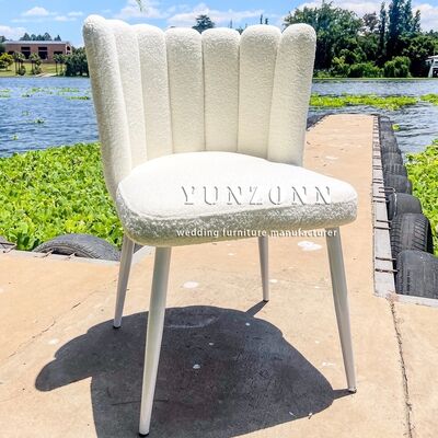 Guter Preis Großhandel Weiß Teddy Samt Lounge Chair Elegante Edelstahl Hochzeitsveranstaltung Dekoration für Hotels Online